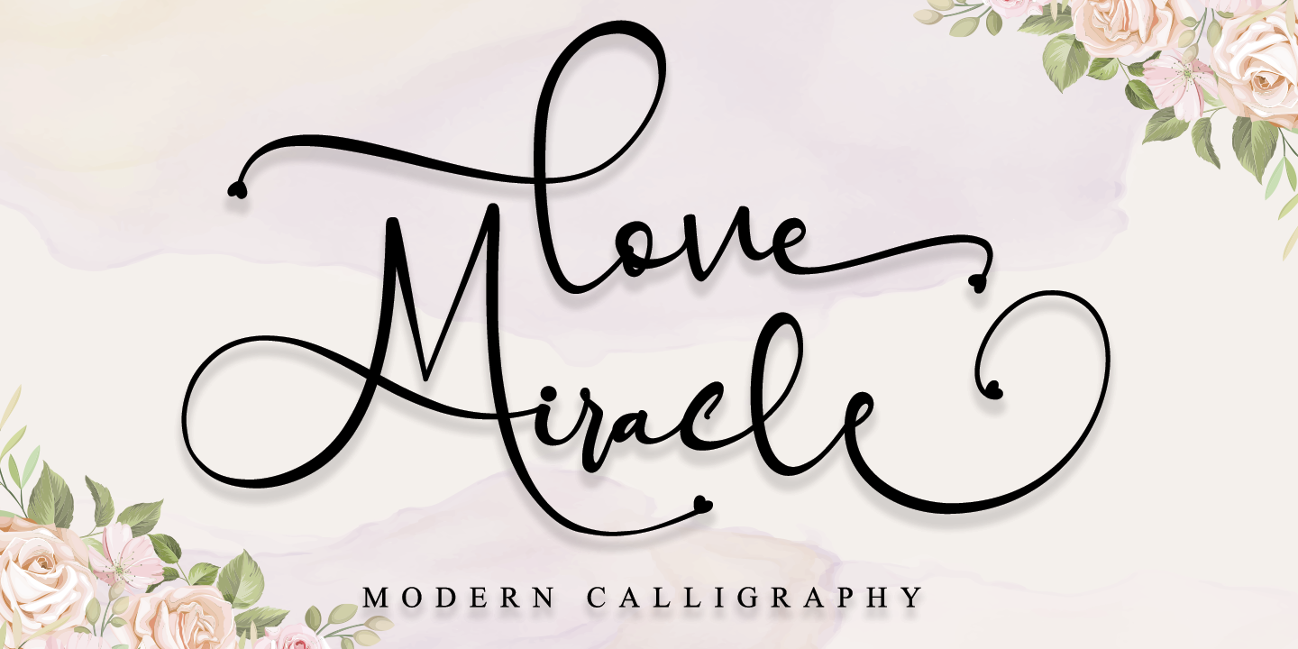 Beispiel einer Love Miracle 1-Schriftart